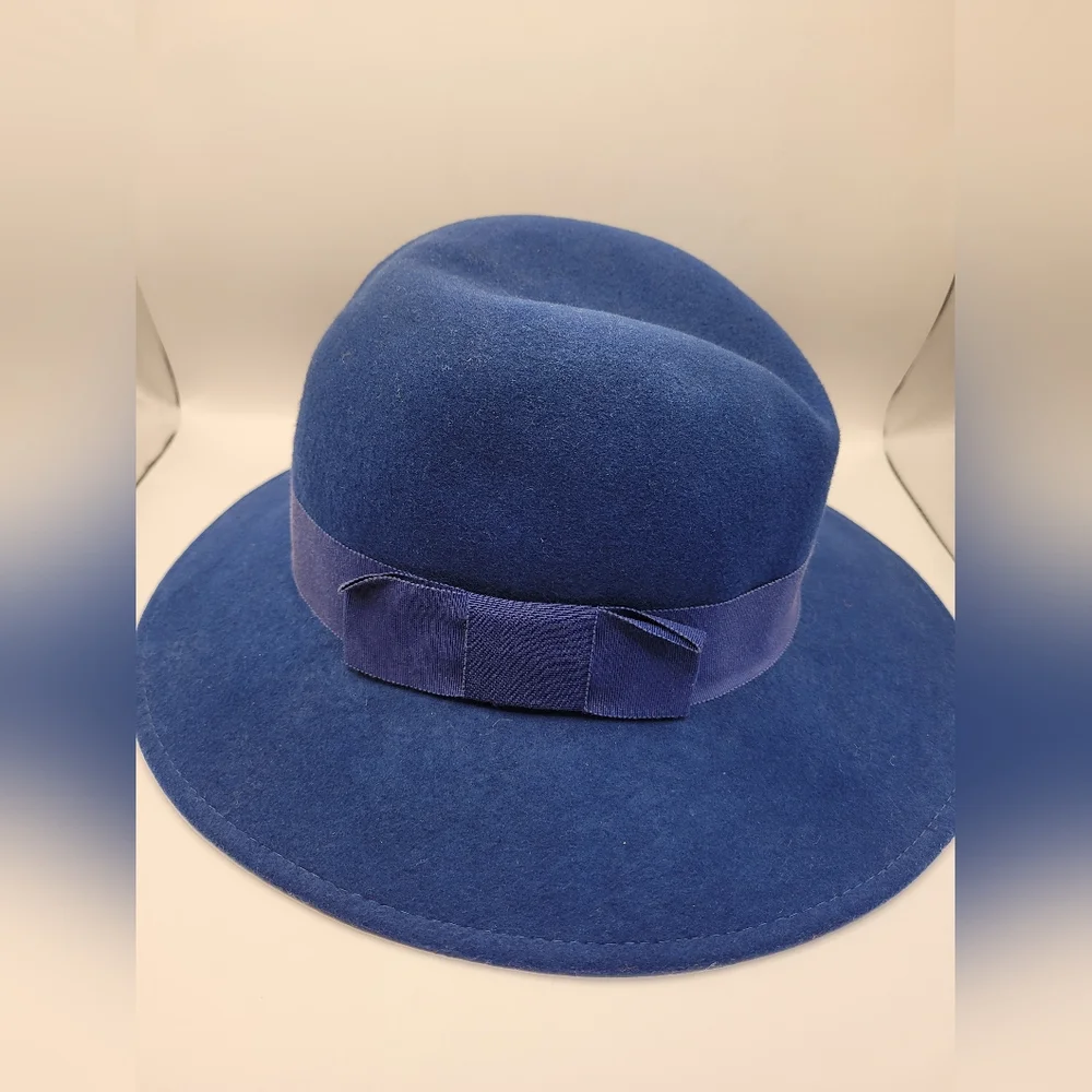 Womens Blue Hat Doeskin 100% Wool Felt George Bollman Co